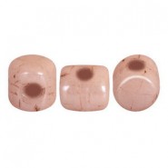 Les perles par Puca® Minos kralen Opaque light rose ceramic look 03000/14494